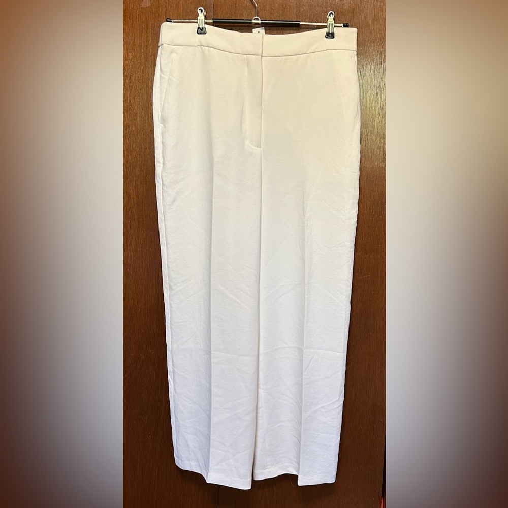 NWT Aritzia Wilfred Limitless full length/wide leg Crepette Pant in Light Birth - Picture 3 of 7